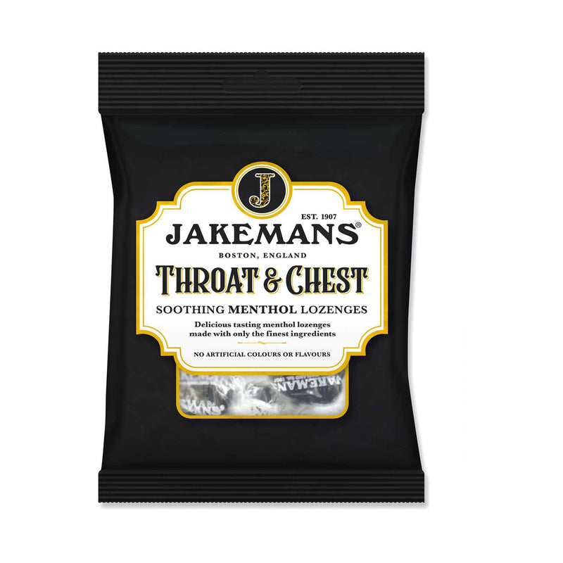 Jakemans Throat & Chest lozenges 160g pack (British brand)