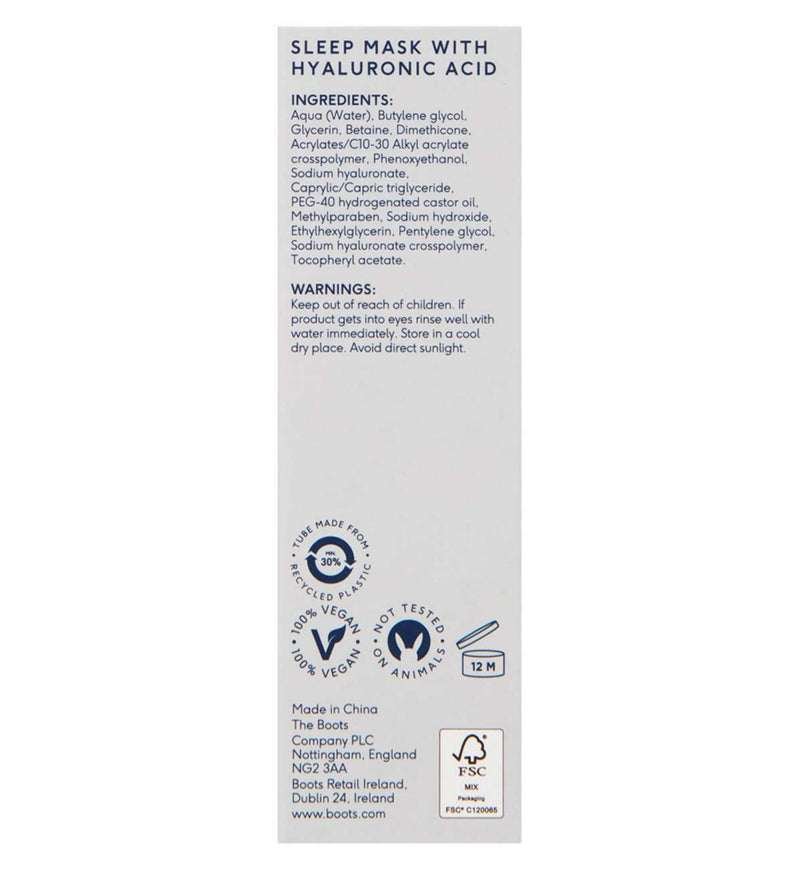 Boots Men Overnight Sleep Mask 30ml - British product