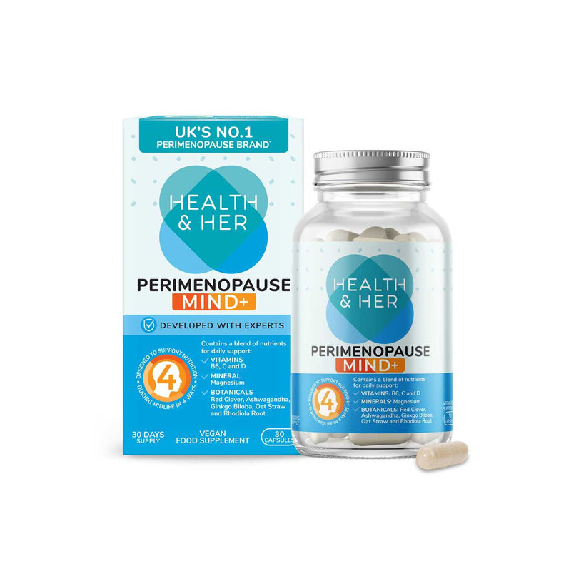 Health & Her Perimenopause Mind+ supplement 30 capsules, UK version