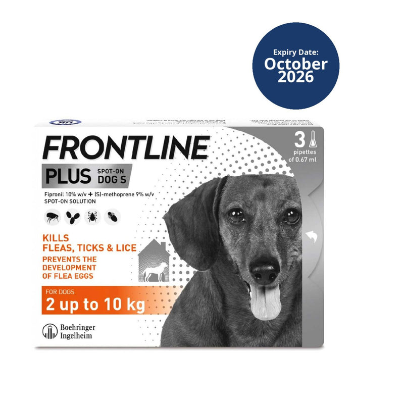 Frontline flea treatment small dog 2-10kg 3 pipettes - British product