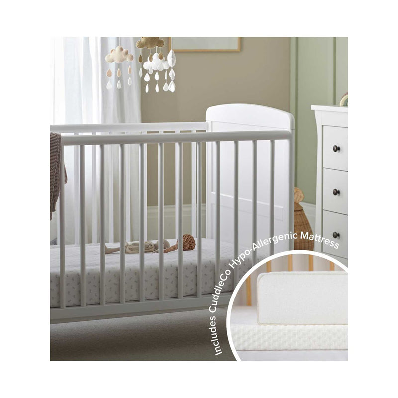 CuddleCo Juliet Cot Bed With Mattress White - British product