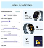 Fitbit Versa 4 fitness smartwatch Waterfall Blue (British brand)