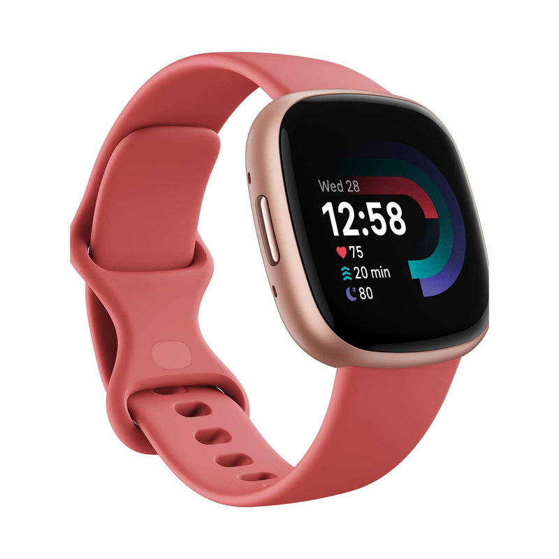 Fitbit Versa 4 Pink Sand fitness smartwatch (British brand)