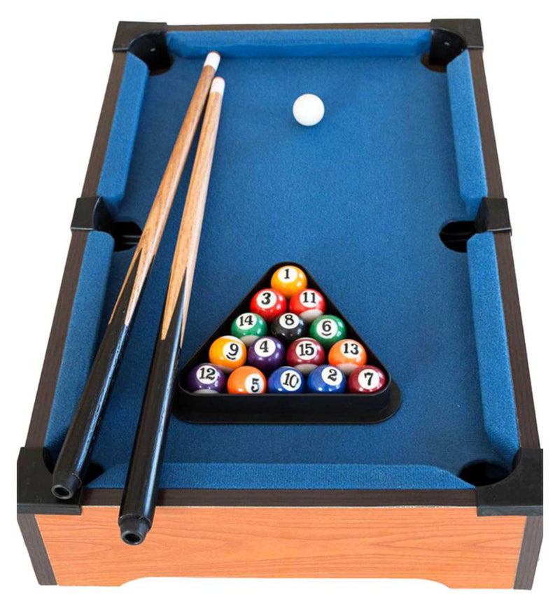 Mini table top pool set with cues and balls, imported from the UK