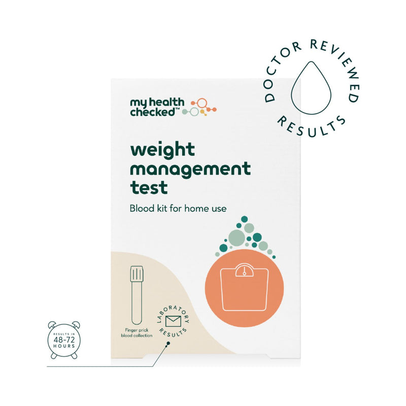 MyHealthChecked weight management blood test kit, imported from the UK