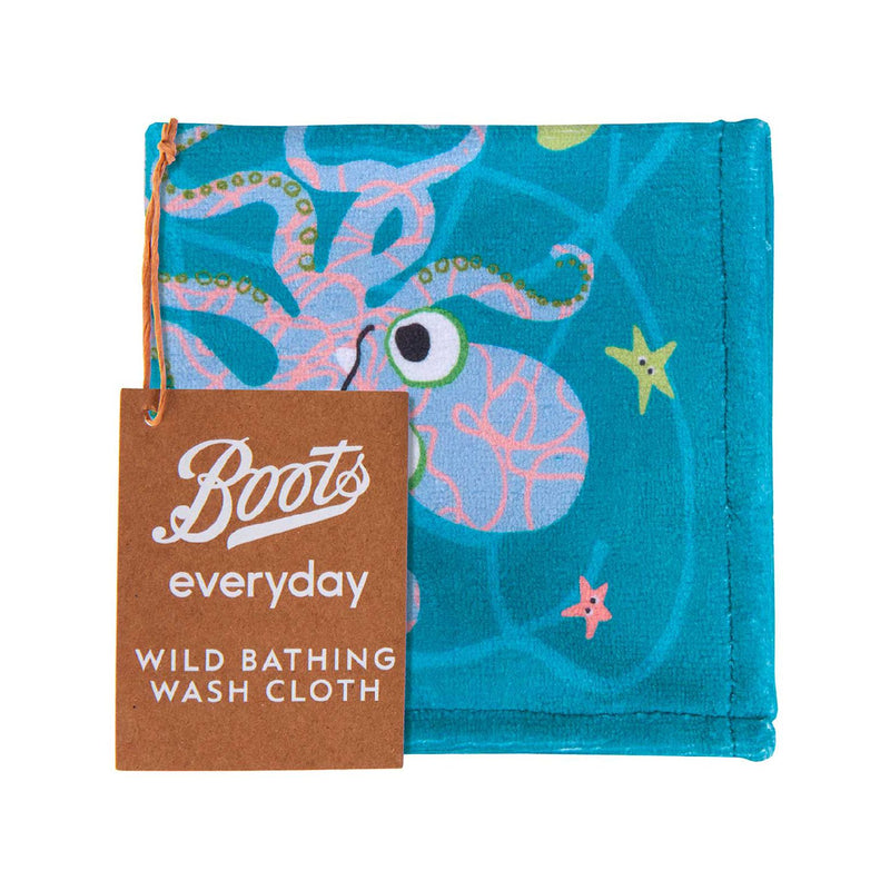 Boots Everyday Wild Bathing Wash Cloth with sea creatures - British product