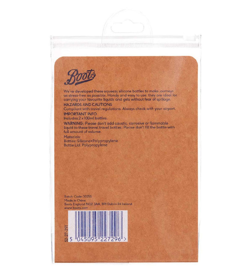 Boots travel squeezy bottles duo set 100ml - British product