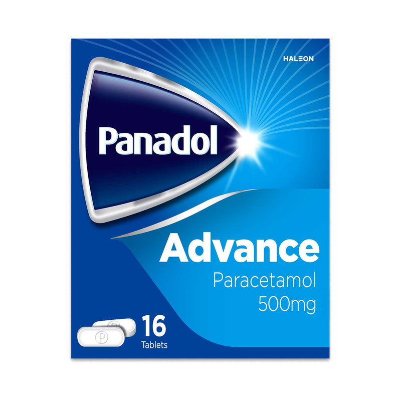 Panadol Advance 500mg Paracetamol Tablets 16ct, imported from the UK