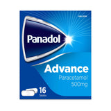 Panadol Advance 500mg Paracetamol Tablets 16ct, imported from the UK
