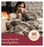 Dreamland Intelliheat warming throw Alaskan Husky faux fur 120cm x 160cm - British product