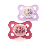 MAM Night soother 0-6 months pink 2 pack, imported from the UK