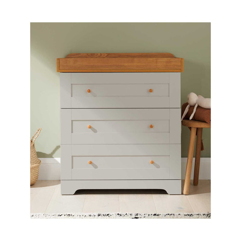 Tutti Bambini Rio Chest Changer Dove Grey Oak, imported from the UK