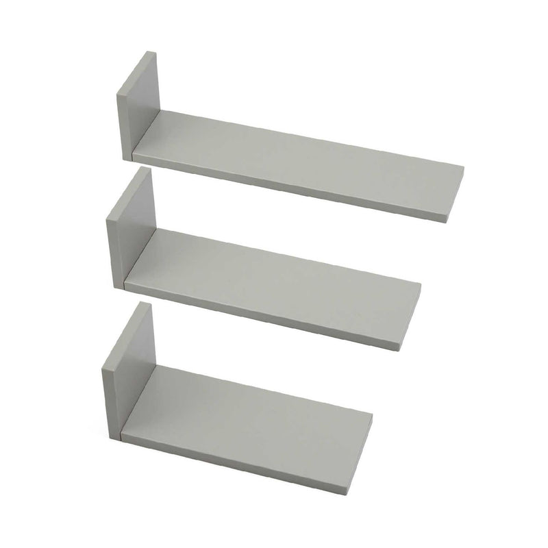 Tutti Bambini L-shaped wall shelves set of three dove grey (British brand)