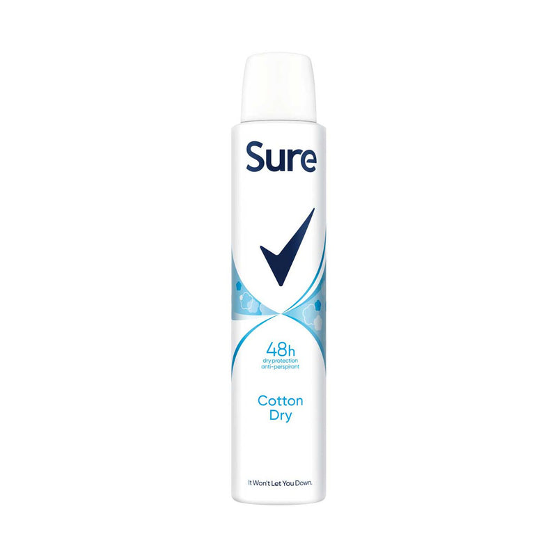 Sure Antiperspirant Spray Cotton Dry 200ml (British brand)