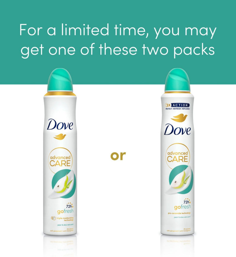 Dove Advanced Care Pear Aloe Vera Anti-Perspirant Spray 200ml - British product