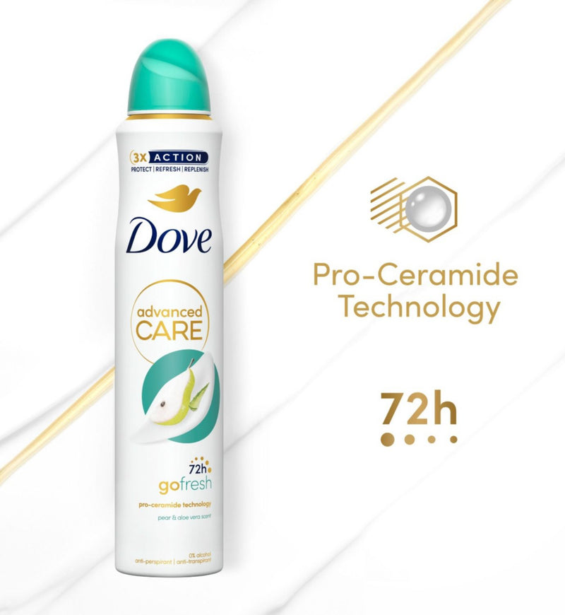 Dove Advanced Care Pear Aloe Vera Anti-Perspirant Spray 200ml - British product