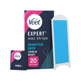 Veet wax strips for sensitive skin 20 strips (British brand)