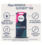 Veet cold wax strips for face, 40 strips with argan oil, UK version