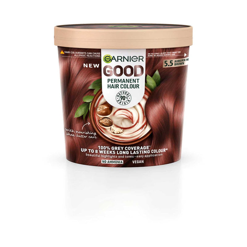 Garnier GOOD permanent hair dye Auburn Hibiscus Brown, imported from the UK