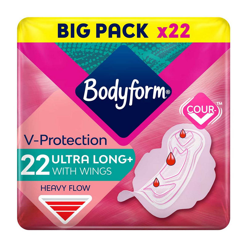 Bodyform Cour-V Ultra Long Sanitary Towels 22 pack - British product