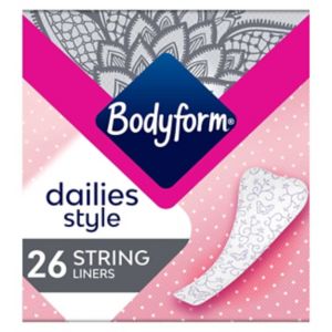 Bodyform Dailies String Panty Liners 26 pack - British product