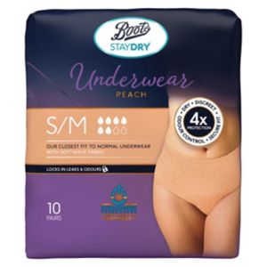 Culotte d'incontinence pour femme Boots Staydry Peach 10 paires
