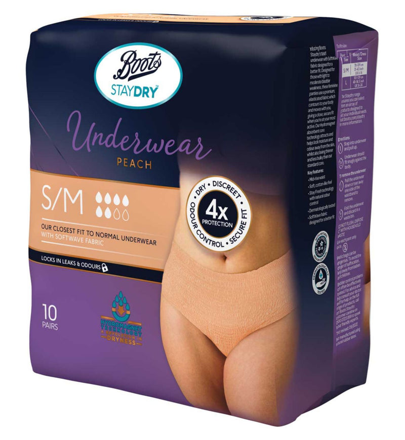 Boots Staydry peach underwear small medium 10 pairs - British product