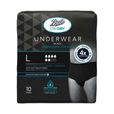Boots Boots Staydry Men's Black Incontinence Underwear Large 10 Pairs- Buy online at McGrocer