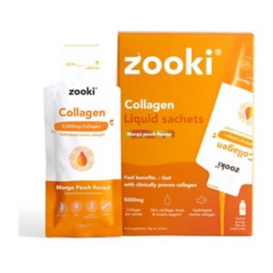 Zooki Marine Collagen 5000mg Mango Peach Sachets (British brand)