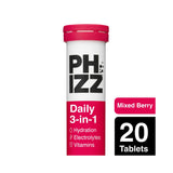 Phizz Mixed Berry Effervescent Tablets 20 Pack, imported from the UK