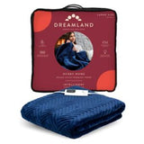 Dreamland Velvet Herringbone Throw Navy Blue - British product