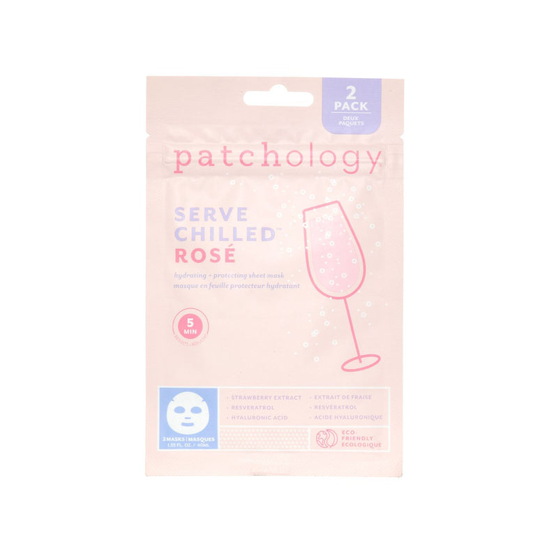 Patchology Serve Chilled Rosé Sheet Mask 2 Pack (British brand)