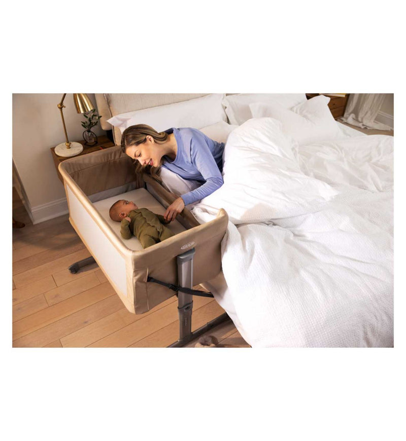 Graco Sweet2Sleep Bedside Bassinet Oatmeal model, UK version