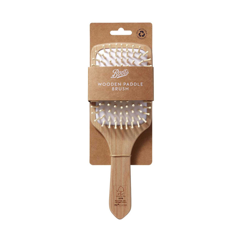 Boots Wooden Paddle Hairbrush for detangling - British product