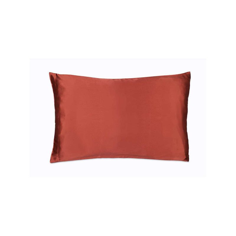 Paradisefold silk pillowcase in deep Egyptian Red, UK version