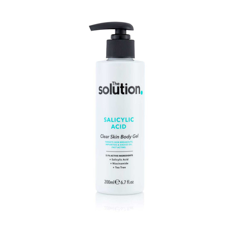 The Solution Salicylic Acid Clear Skin Body Gel, imported from the UK