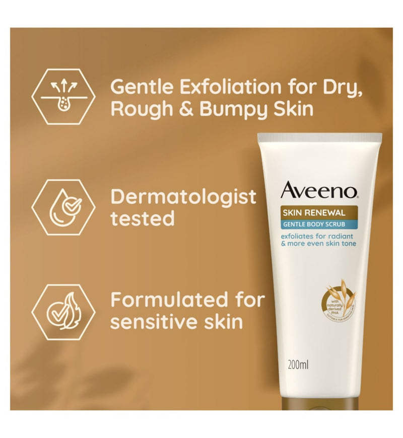 Aveeno Skin Renewal Gentle Body Scrub 200ml - British product
