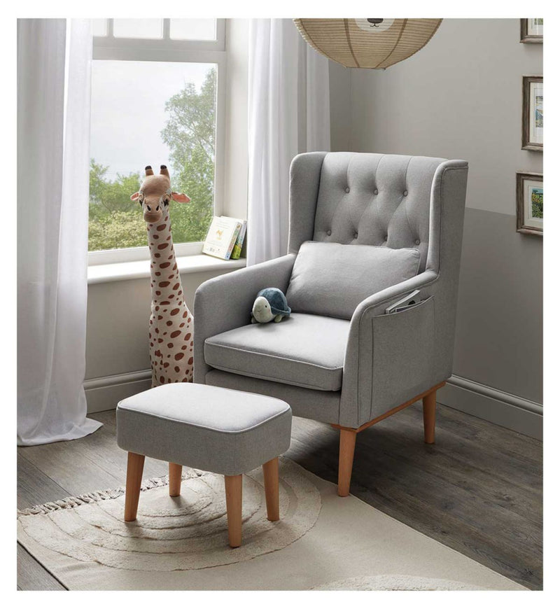 Babymore Lux nursing chair with stool grey - British product