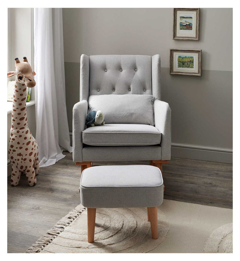 Babymore Lux nursing chair with stool grey - British product