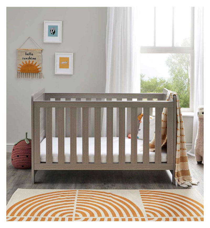 Babymore Caro Cot Bed Grey Wash - British product