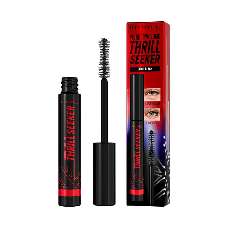 Rimmel Thrill Seeker Pitch Black volumising mascara - British product
