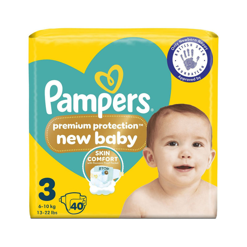 Pampers Premium Protection New Baby nappies Size 3, imported from the UK