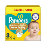 Pampers baby nappies size 3 jumbo pack 70 count, imported from the UK