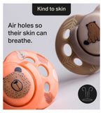 Tommee Tippee Fun Soothers Symmetrical 0-6m 2 Pack, imported from the UK