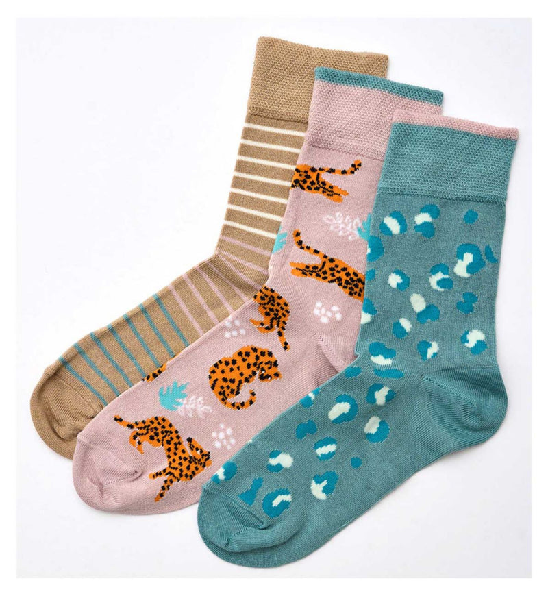 Boots bamboo socks animal design 3 pair pack - British product