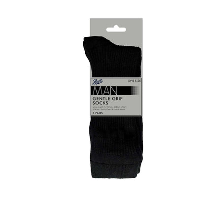 Boots Men's Cotton Gentle Grip Top Socks 3 Pair Pack