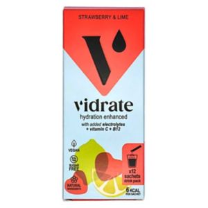 ViDrate Electrolyte Hydration Sachets Strawberry Lime 12 Pack (British brand)