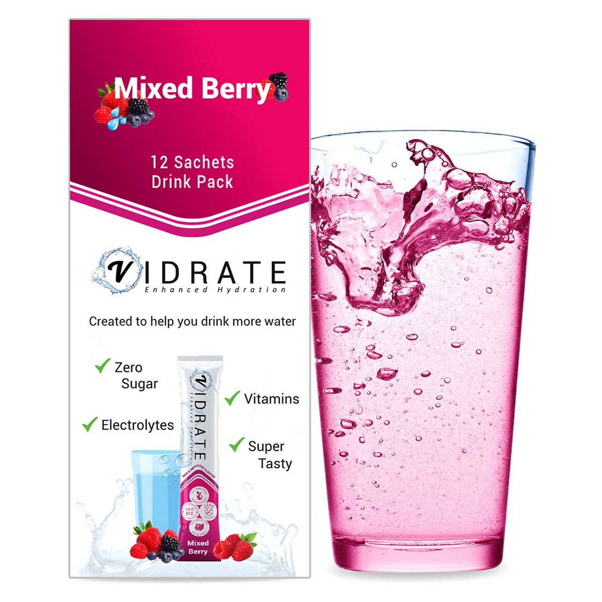 ViDrate Hydration Sachets Mixed Berry - 12 Sachets GOODS Boots