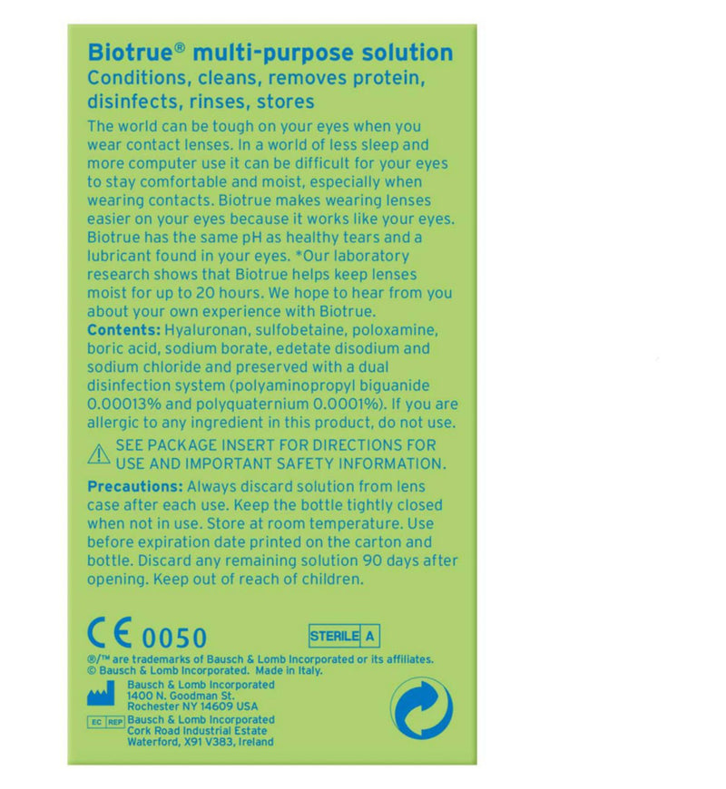 Biotrue Multi Purpose Solution Flight Pack 100ml - British product