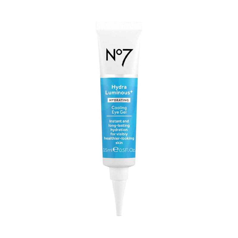 No7 HydraLuminous+ Cooling Eye Gel 15ml, imported from the UK